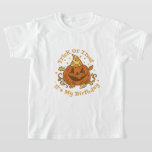 Camiseta Trick or Treat Halloween Birthday T-Shirt<br><div class="desc">An adorable Halloween birthday theme</div>