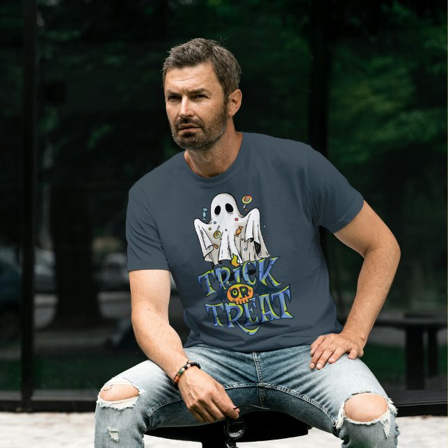 Camiseta Trick or Treat Halloween T-Shirt masculino (Subido por el creador)