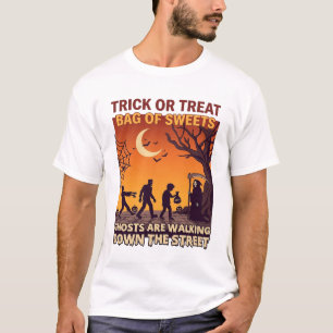 Camiseta Trick Or Treat Halloween Zombies La Parca Calabaza