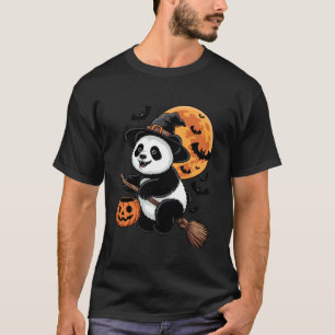 Camiseta Trick or Treat Panda Bruja Halloween Calabaza Cara