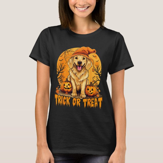 Camiseta Trick Or Treat Perro de Halloween 2 (Anverso)