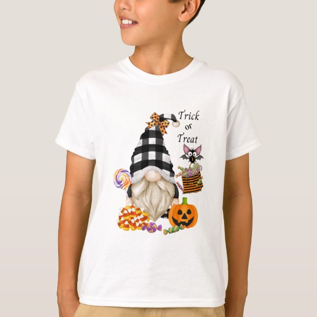 Camiseta Trick or Treth Halloween Gnome (Anverso)