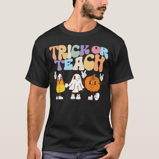 Camiseta Trick oreach Cute Halloweeneacher boy (Anverso)