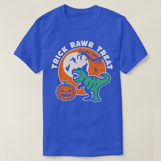 Camiseta Trick Rawr Treat Witch Halloween Dinosaur TRex Fun (Diseño del anverso)