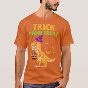 Camiseta Trick Rawr Tret Dinosaur Tre Witch Pumpkin Funny