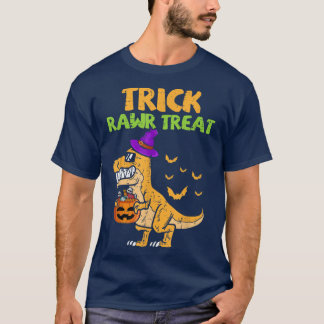 Camiseta Trick Rawr Tret Dinosaur Tre Witch Pumpkin Funny
