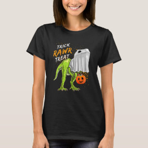 Camiseta Trick Rawr Tret Halloween Rex Dinosaur Ghost Boy