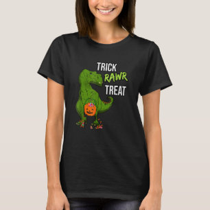Camiseta Trick Rawr Tret Halloween T Rex Dinosaur Scary Tr
