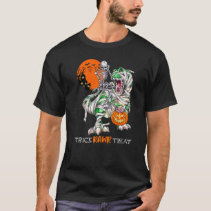Camiseta Trick Rawr Tret Skeleton Riding Dinosaur Rex Hall