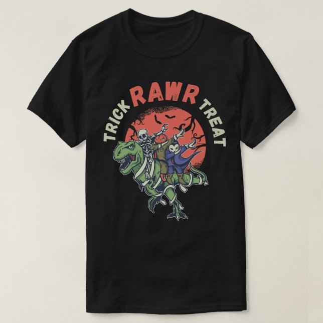 Camiseta Trick Rawr Tret Skeleton Trex Dino Premium (Diseño del anverso)