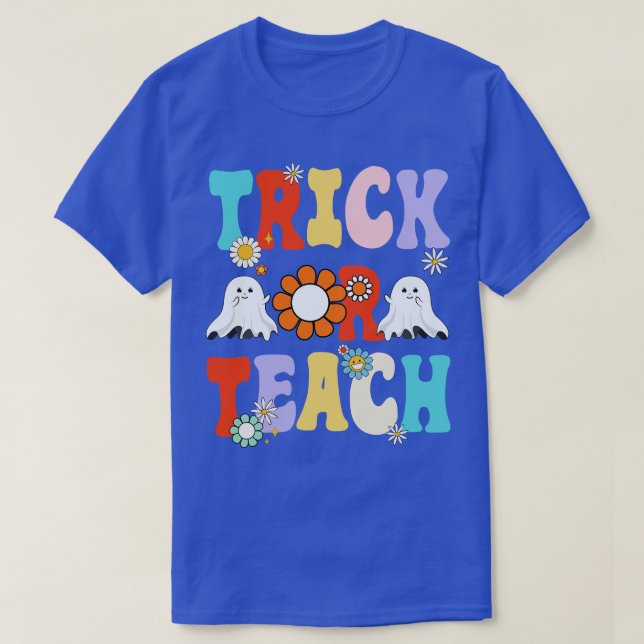 Camiseta Trick Retro O Enseñar A Profesora De Fantasma Hall (Diseño del anverso)
