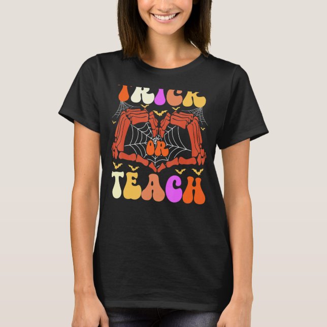 Camiseta Trick Retro O Teach Skeleton Hallower (Anverso)