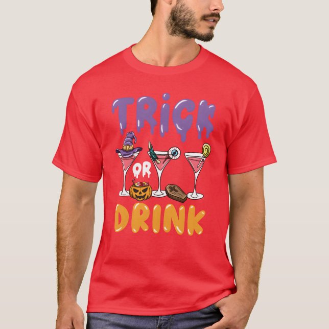 Camiseta Trickor Drink Cocktail retro (Anverso)
