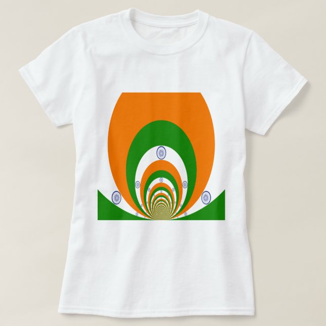 Camiseta Tricolor a azafrán muy profundo, blanco VERDE (Diseño del anverso)