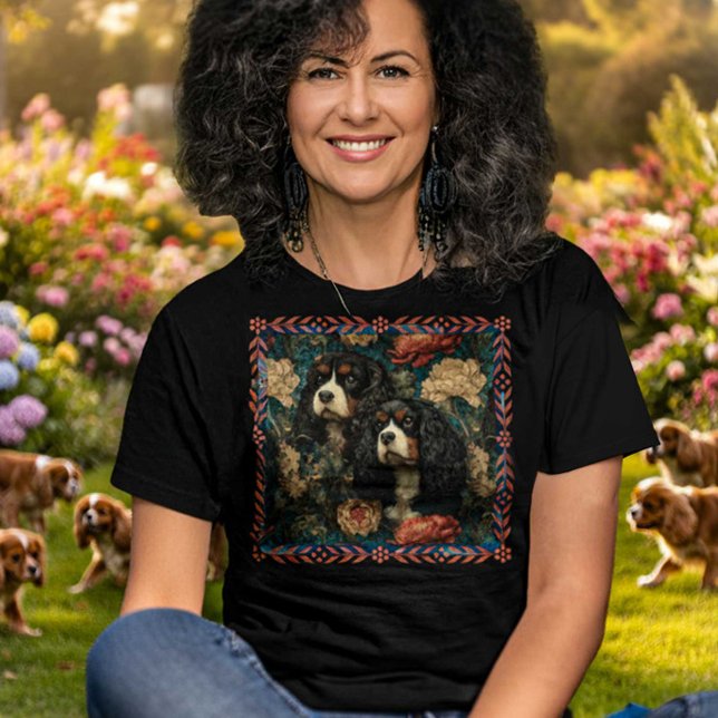 Camiseta Tricolor Cavalier King Charles Spaniels CKCS Dogs (Subido por el creador)