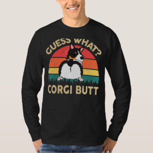 Camiseta Tricolor Corgi Adivinar Qué Corgi Butt Black Tri C
