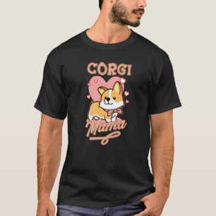 Camiseta Tricolor Corgi para Mujeres y Mamá Amante