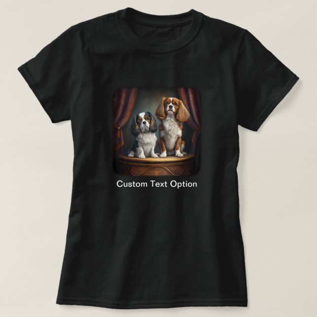 Camiseta Tricolor y Blenheim Cavalier King Charles (Diseño del anverso)