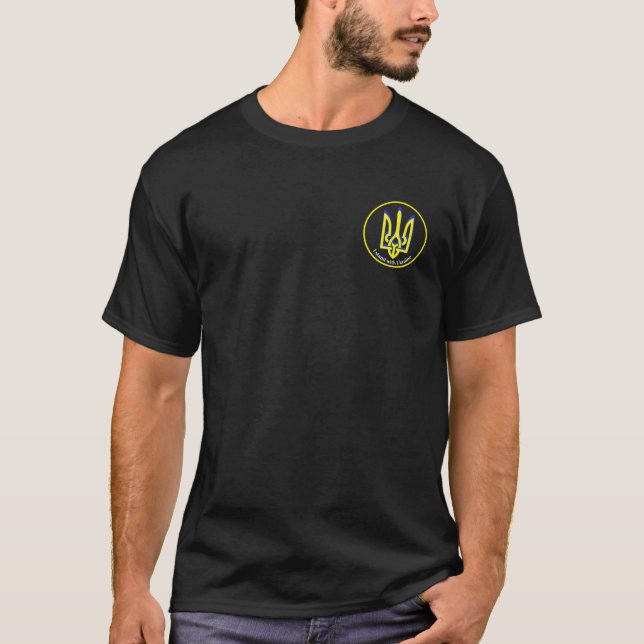 Camiseta Tridente azul de los hombres de Ucrania  (Anverso)