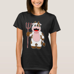 Camiseta Tridente de diablo de Halloween de vaca