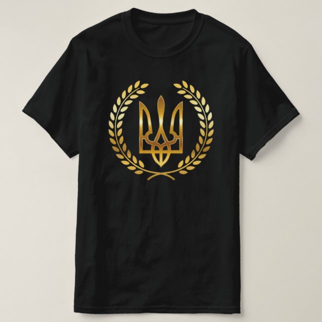 Camiseta Tridente Dorado Guerrero de Ucrania (Diseño del anverso)