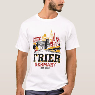 Camiseta Trier Alemania paisaje urbano con Porta Nigra