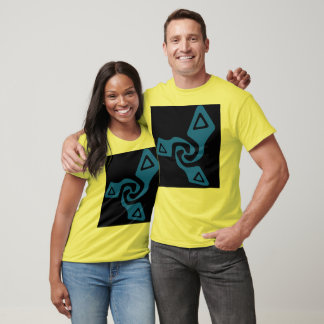 Camiseta Triflechas De Perspectiva (Verde azulada Y Negra)