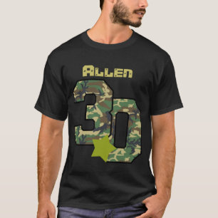 Camiseta trigésimo Cumpleaños Camo con el nombre de encar