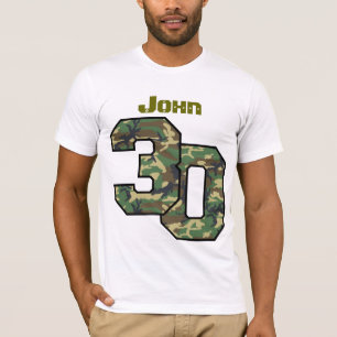 Camiseta trigésimo Cumpleaños Camo un nombre de encargo