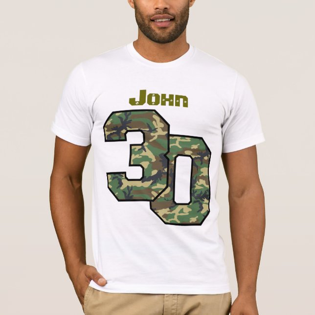 Camiseta trigésimo Cumpleaños Camo un nombre de encargo (Anverso)