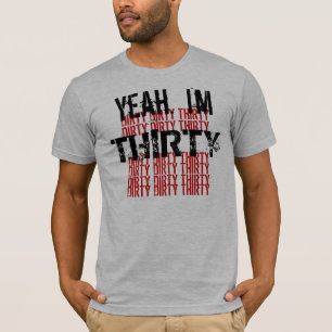 Camiseta Trigésimo cumpleaños G200 del blanco rojo negro