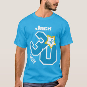 Camiseta trigésimo Números grandes del cumpleaños y nomb