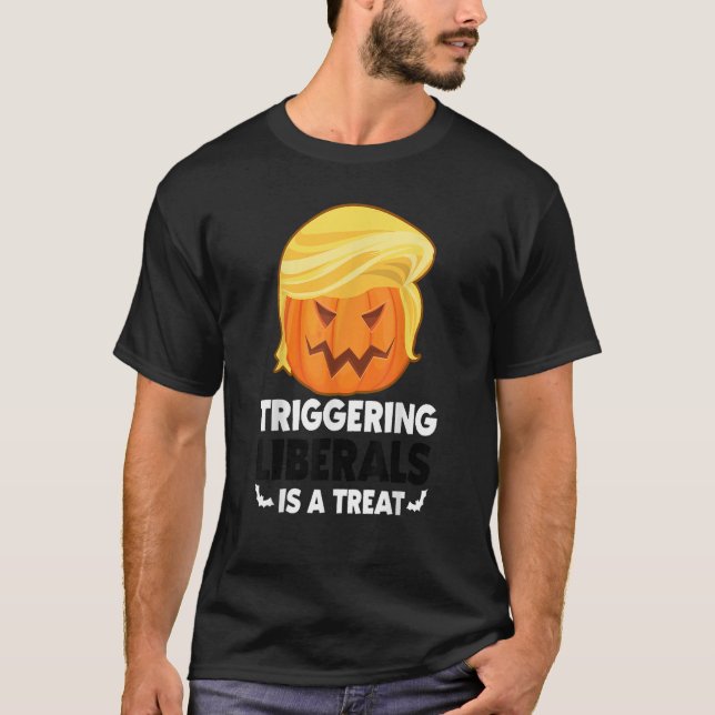 Camiseta Trigger Liberal Trumpkin Trump Halloween Costume (Anverso)