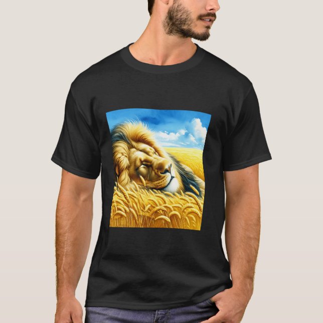 Camiseta Trigo de Fantasía León Durmiente (Anverso)