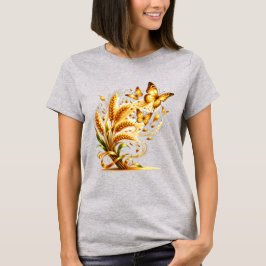 Camiseta Trigo Dorado Transformándose en Mariposas - Abunda