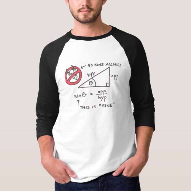 Camiseta Trigonometría del Chiste matemático Sine (función) (Anverso)