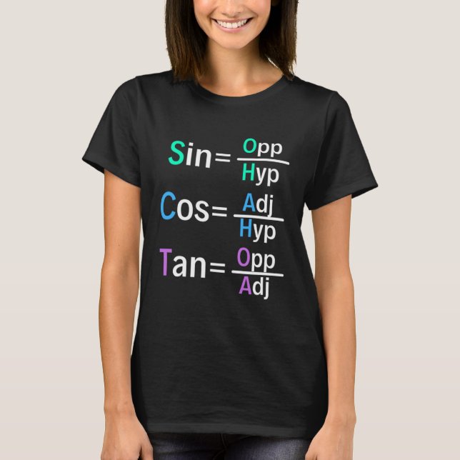Camiseta Trigonometría del profesor de matemáticas SOH CAH  (Anverso)