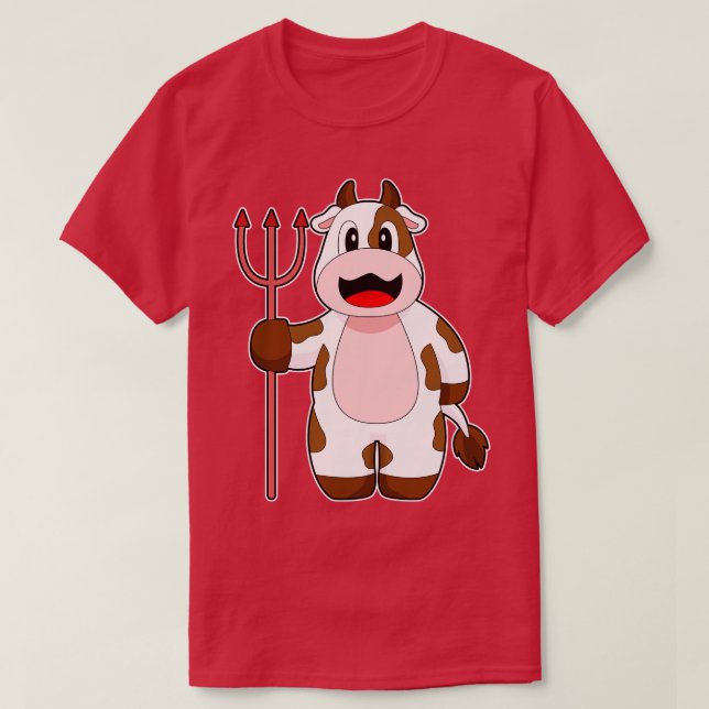 Camiseta Trimestre del diablo de Cow Halloween (Diseño del anverso)