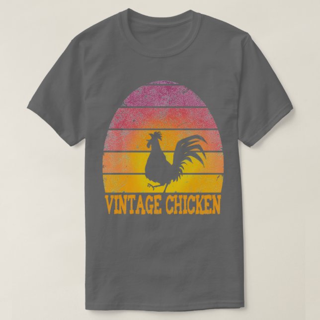 Camiseta Trimezcla de diseño de atardecer de pollo de época (Diseño del anverso)