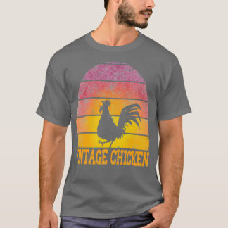 Camiseta Trimezcla de diseño de atardecer de pollo de época