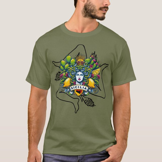 Camiseta Trinacria siciliana (Anverso)
