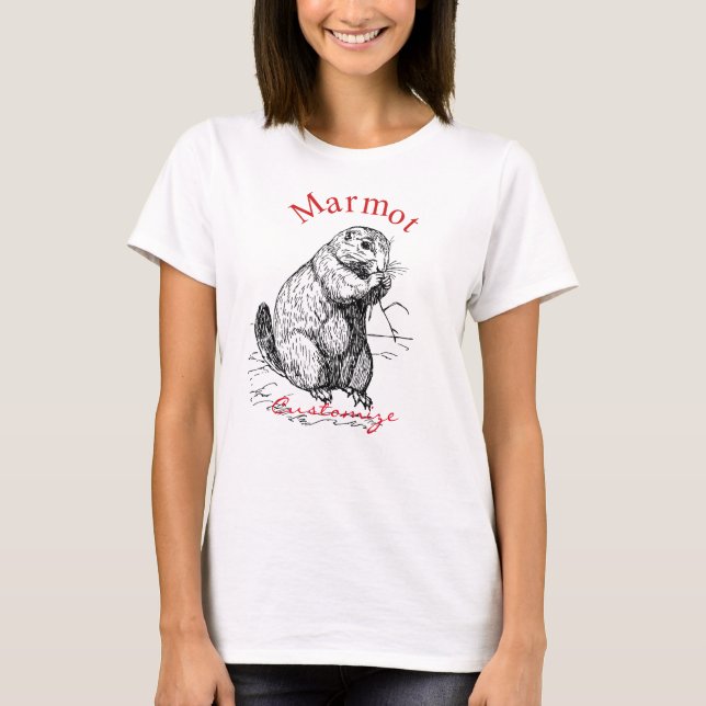 Camiseta Trineo de animales de la marmota (Anverso)