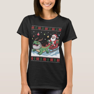 Camiseta Trineo de Santa Tirado por Dragón con Cuernos