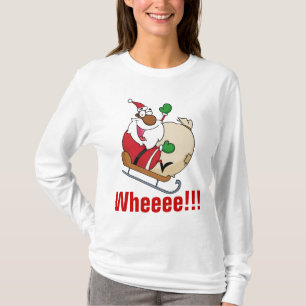 Camiseta Trineo del montar a caballo de Papá Noel del negr