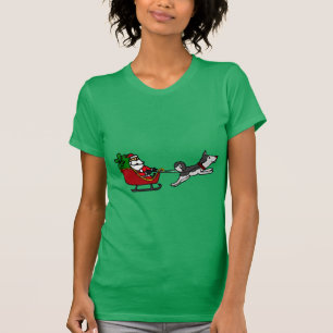 Camiseta Trineo divertido del navidad con la tracción