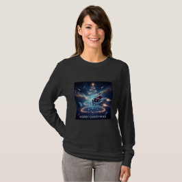 Camiseta Trineo espacial de Santa navideño