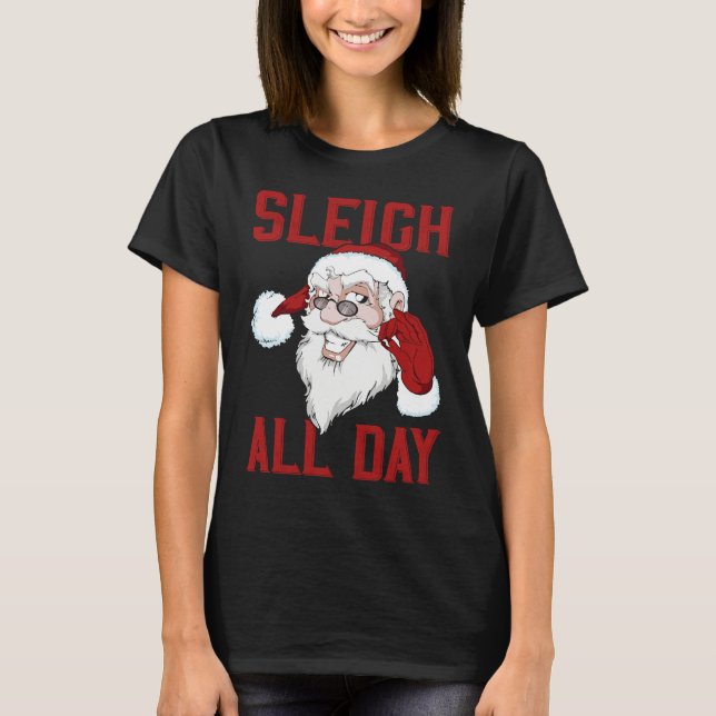 Camiseta Trineo Todo el Día Cool Santa Claus (Anverso)