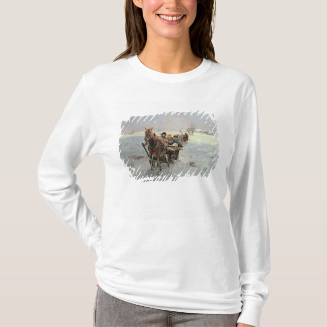 Camiseta Trineos en un paisaje del invierno (Anverso)