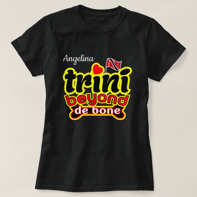 Camiseta trini más allá de hueso (su nombre) (Diseño del anverso)