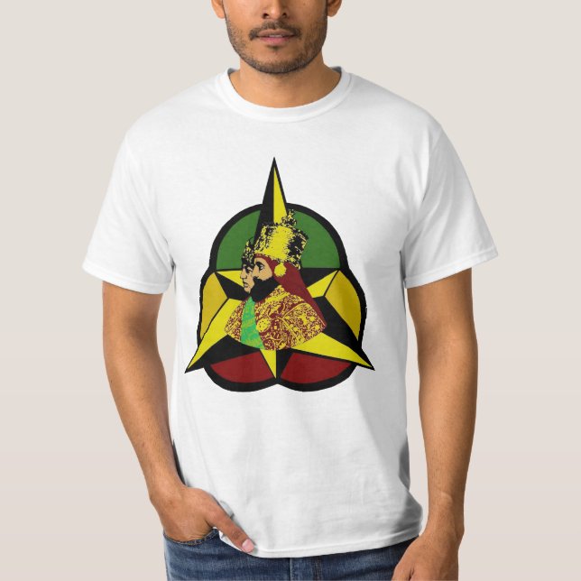 Camiseta Trinidad santa Haile Selassie Rastafari por la (Anverso)